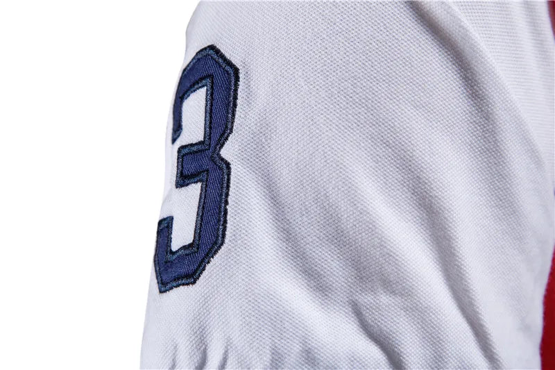 100% Cotton Badge Embroidery Polo Shirt for Men Short-sleeved Patchwork Men's Polos Quality Summer Brand Men Clothing