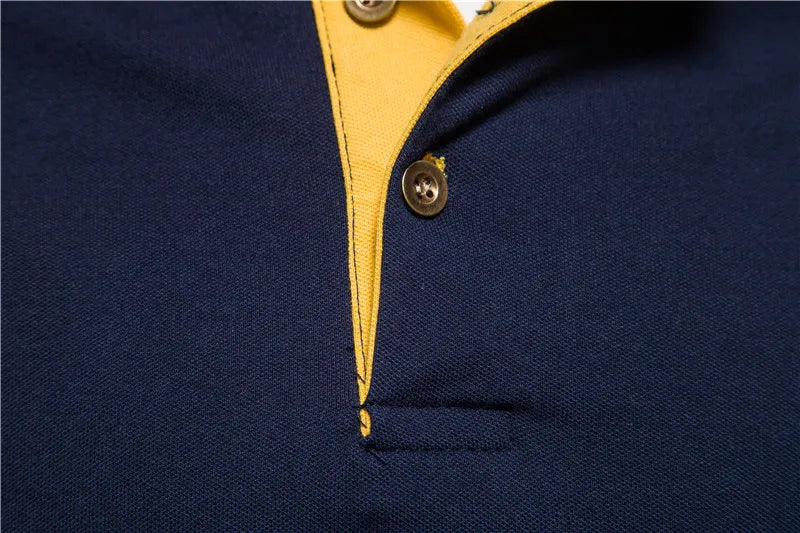 100% Cotton Badge Embroidery Polo Shirt for Men Short-sleeved Patchwork Men's Polos Quality Summer Brand Men Clothing