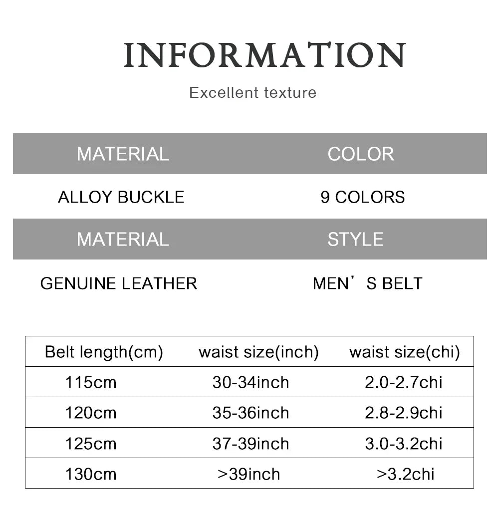 Men Belts Metal Automatic Buckle Brand High Quality Leather Belts for Men Famous Brand Luxury Work Business Strap