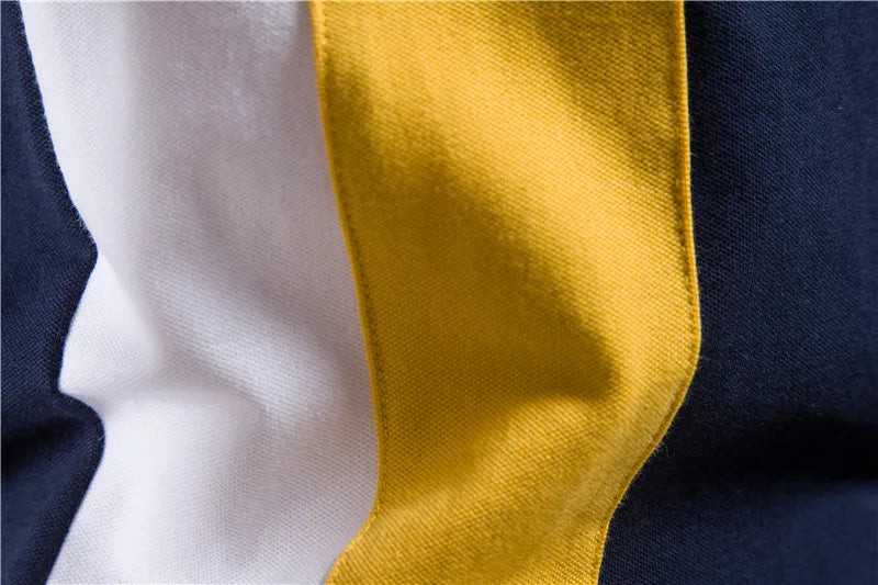100% Cotton Badge Embroidery Polo Shirt for Men Short-sleeved Patchwork Men's Polos Quality Summer Brand Men Clothing