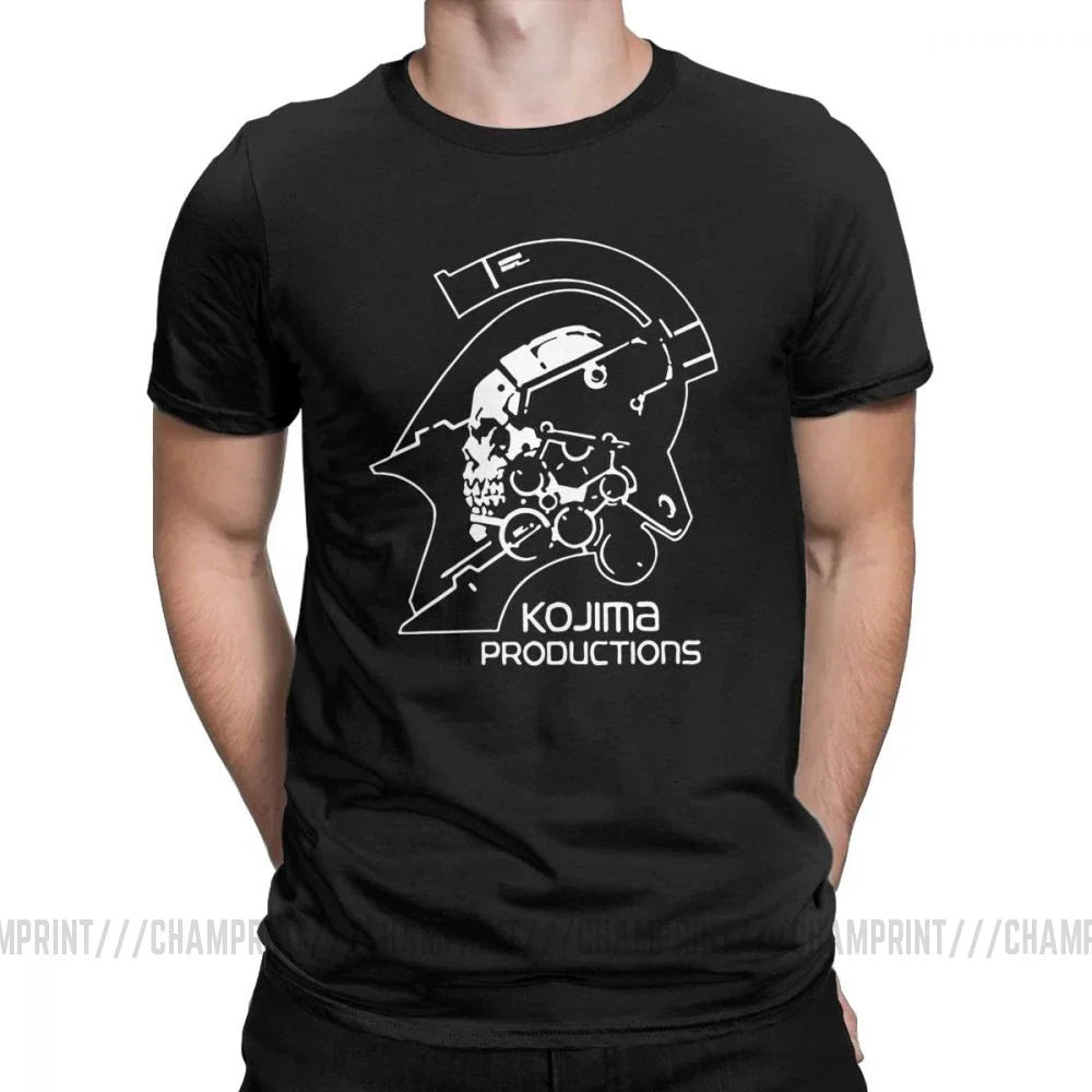 Men's Metal Gear Kojima Productions T Shirts MGS Hideo Kojima T-Shirt Death Stranding Cotton Tops Short Sleeve Tees Printed