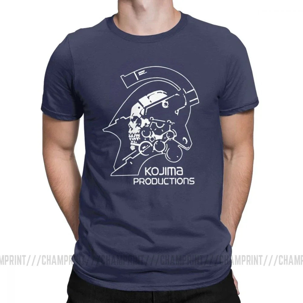 Men's Metal Gear Kojima Productions T Shirts MGS Hideo Kojima T-Shirt Death Stranding Cotton Tops Short Sleeve Tees Printed