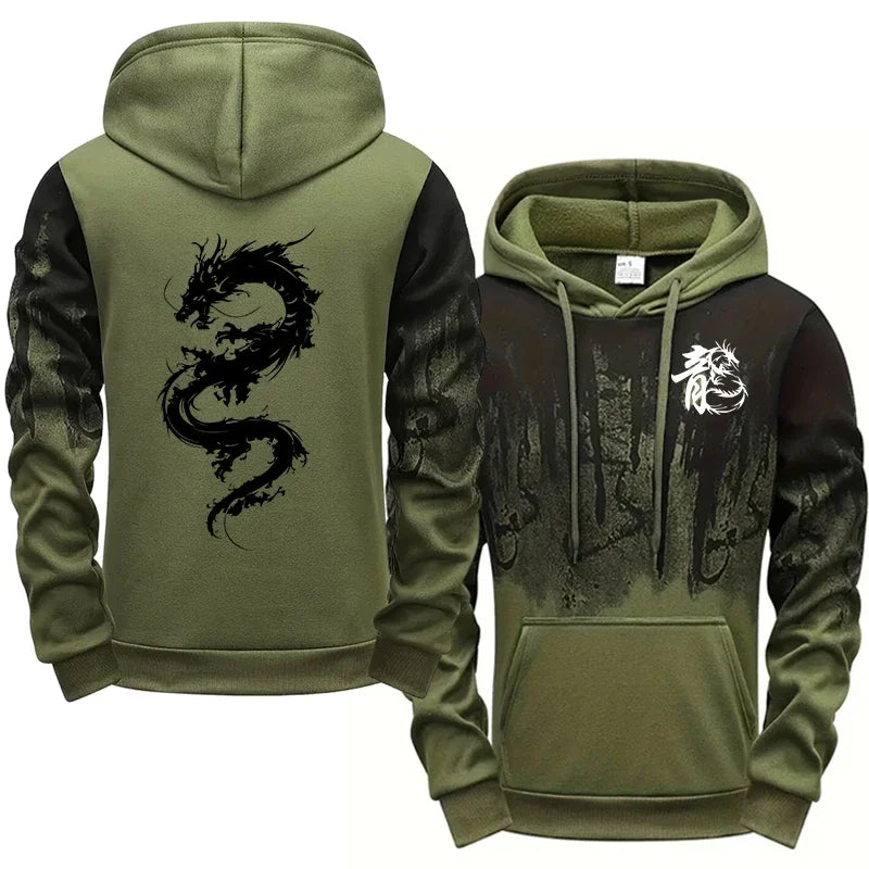 Fashion Men Single Piece Sweatshirts Sweatpants Versatile Men's Tracksuit Casual Comfort Daily Sports Simple Splashed Ink Hoodie