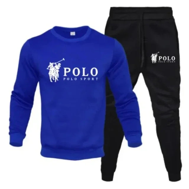 Men's two-piece round-neck sweatshirt + jogging pants, autumn and winter fashion, outdoor fitness and casual sportswear set