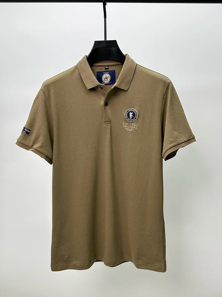 Luxury brand men's polo shirt short sleeve high-end fashion Paul embroidery lapel T-shirt 2025summer breathable casual golf top