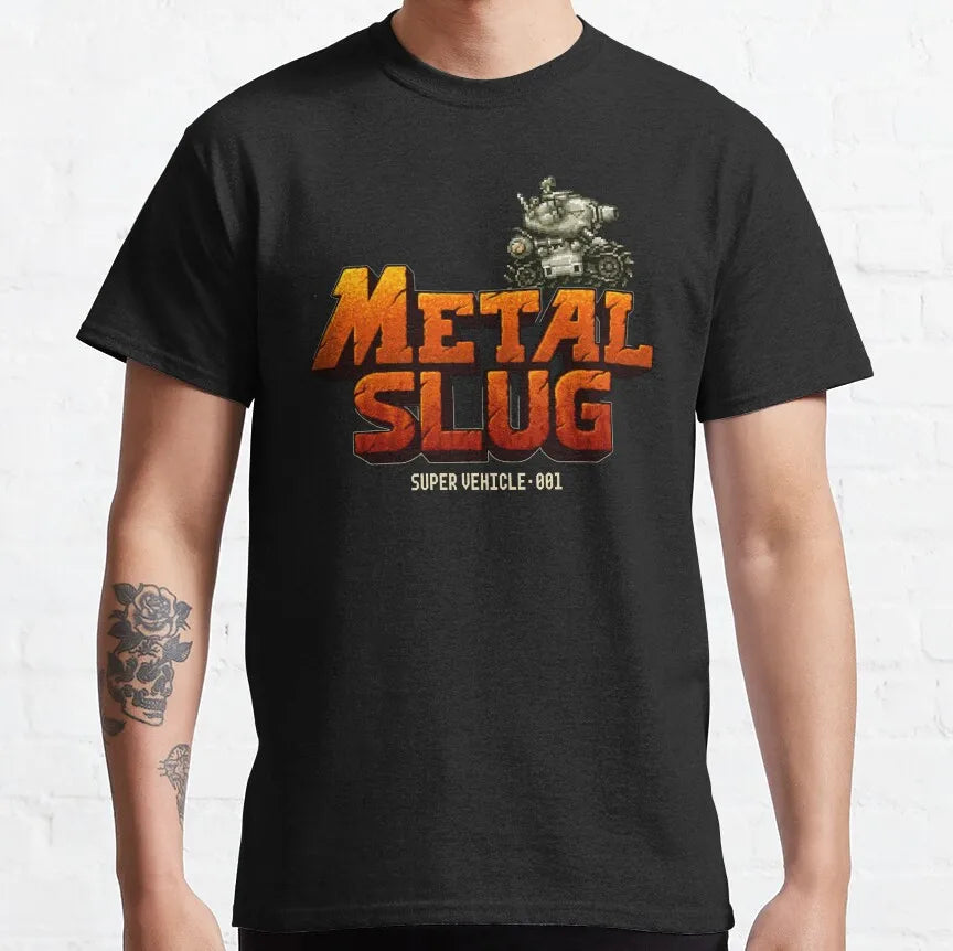 Metal Slug Pixel Fan pixel art arcade game retro gamer video games Men's shirt Cotton Tees Short Sleeve T Shirt Printed Clothing