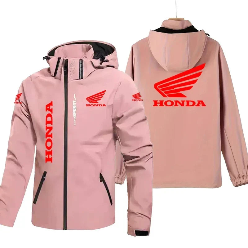 Motorcycle Jacket Men's Hooded Windproof And Waterproof Coat With Detachable Hood And Zipper Shirt, Large Size Riding Suit