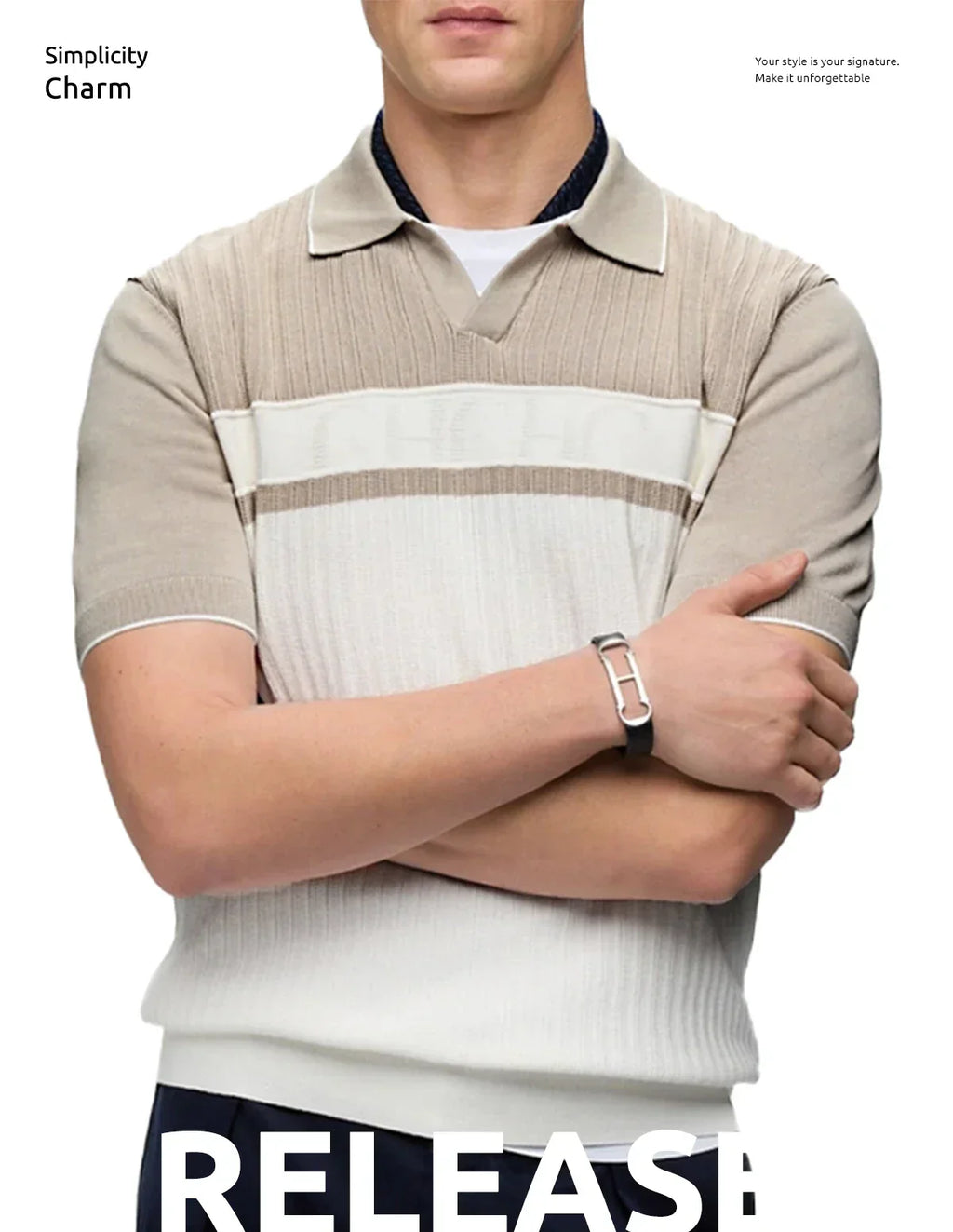 Summer Men's Polo Clothing Luxury T Shirt Casual Short Sleeve Drapped Loose Basic Splice Shirt Popular Knitwear