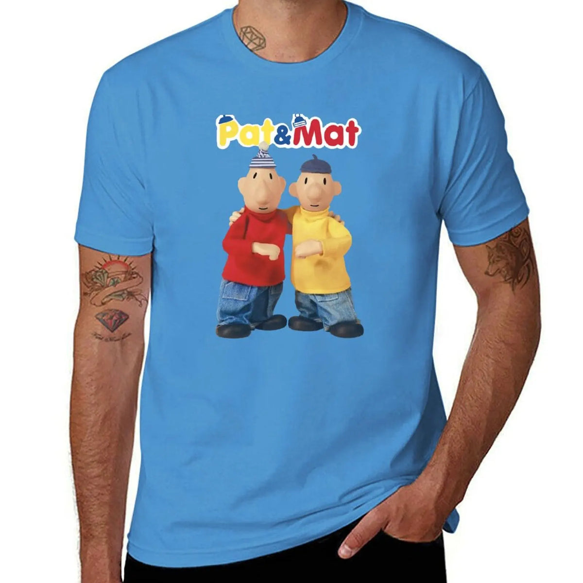 Pat & Mat T-Shirt customs quick drying blacks sports fans mens vintage t shirts