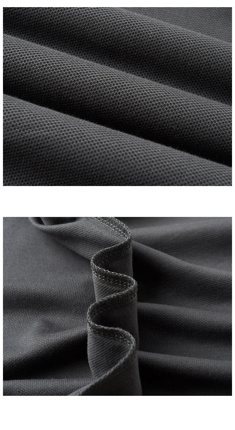 High end 100% cotton men's short sleeve solid color polo shirt light luxury brand embroidered business casual summer New T-shirt