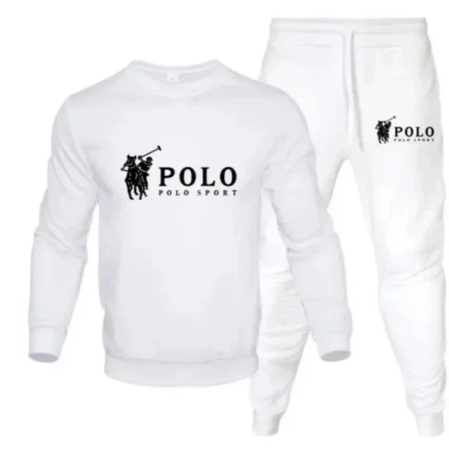 Men's two-piece round-neck sweatshirt + jogging pants, autumn and winter fashion, outdoor fitness and casual sportswear set