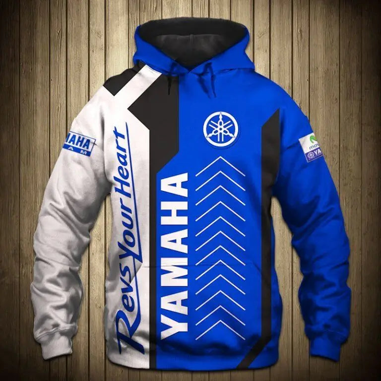 Spring and Autumn Yamaha Racing Team Hoodies Fashion 3D Printing Men's Hoodies Outdoor Sports Clothing Yamaha Motorcycle Hoodies
