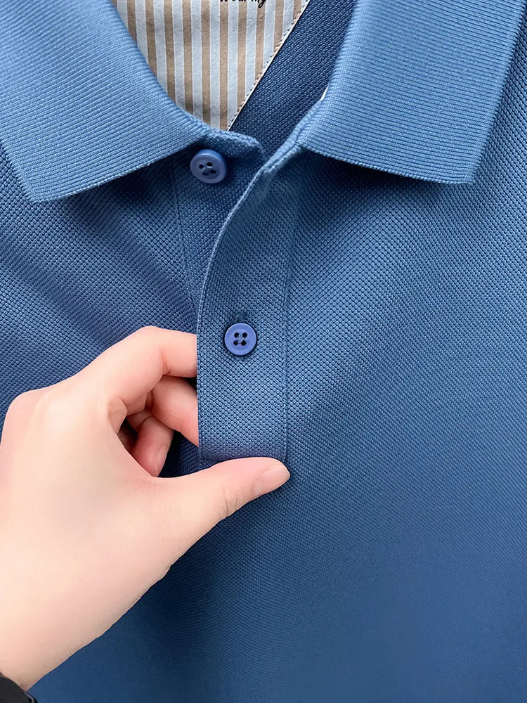 Men's Premium Cotton Polo Shirt Open Hem Design Breathable & Soft Factory Direct Supply  14 Trendy Colors Golf Top