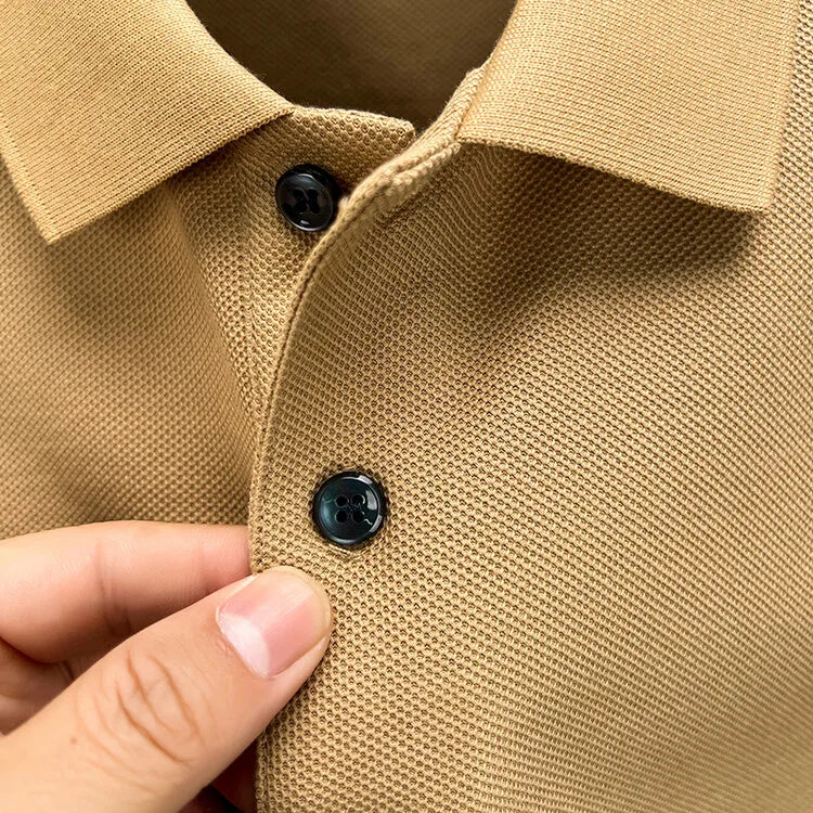 Classic Men Short Sleeve Polo Shirt 100% Mercerized Cotton Breathable Summer Golf Business Casual Athletic Tops