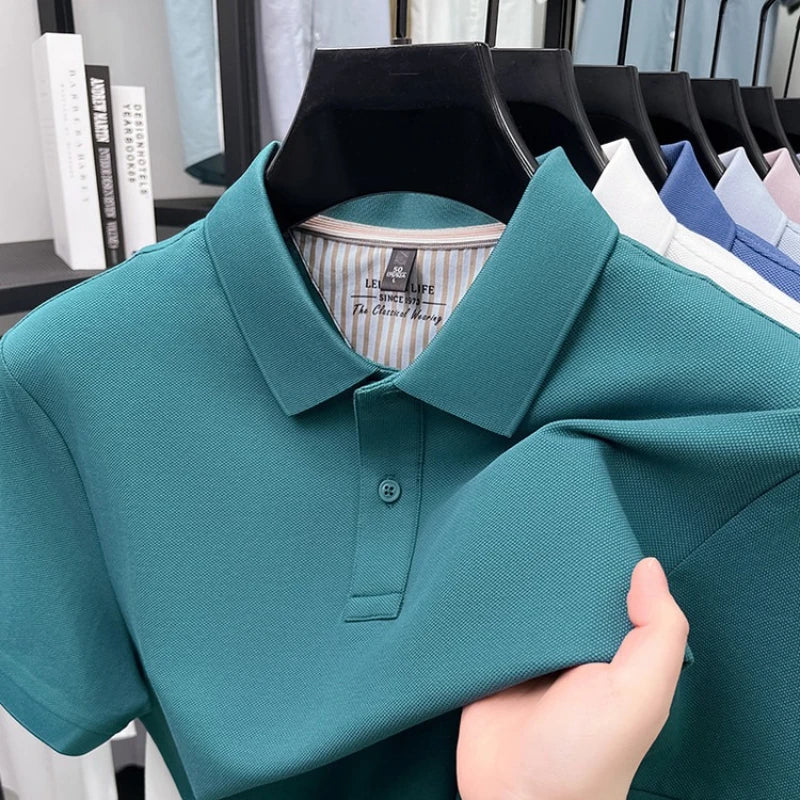 Men's Premium Cotton Polo Shirt Open Hem Design Breathable & Soft Factory Direct Supply  14 Trendy Colors Golf Top