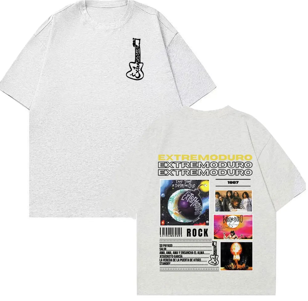 Rock Band EXTREMODURO Tour 2025 Cover T-shirt Men Women Fashion Vintage Short Sleeve T Shirts Summer Pop Loose Oversized T Shirt