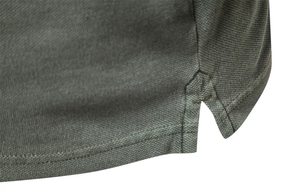 100% Cotton Solid Color Men's Polo Shirts Casual Short Sleeve Turndown Men's Shirts Fashion Streetwear Polos for Men