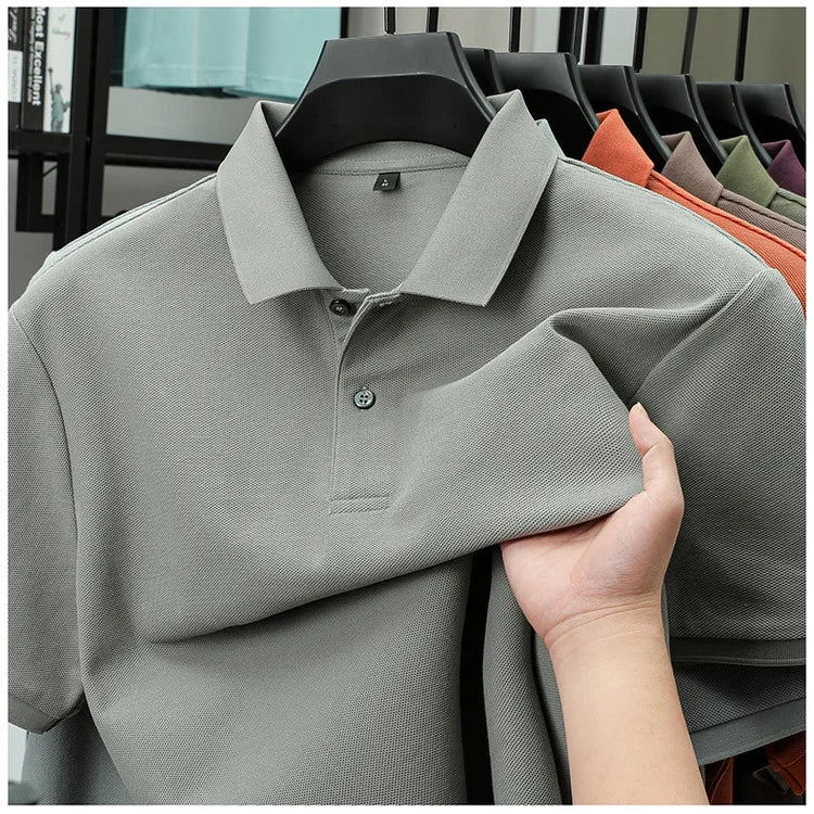 Men's 100% Cotton Polo Shirt - Summer Casual Breathable Tee,19 Colors,Ideal for Golf and Sports,Business Casual,Silk-Like Finish