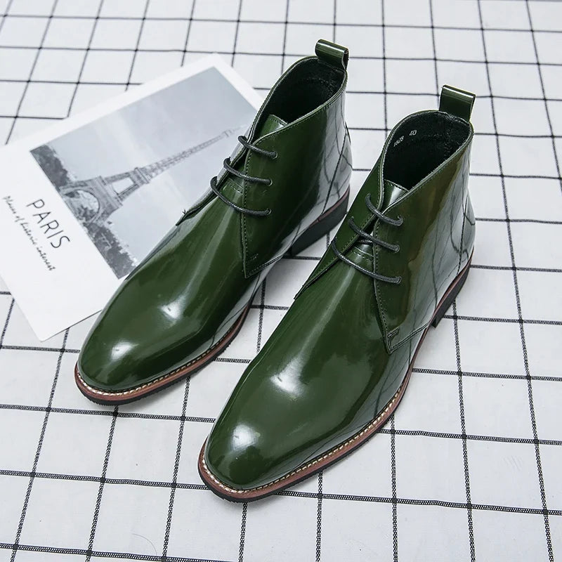 Mayba Pointed Leather Shoes Men Casual Shoes Ankle Boots Size 38-48