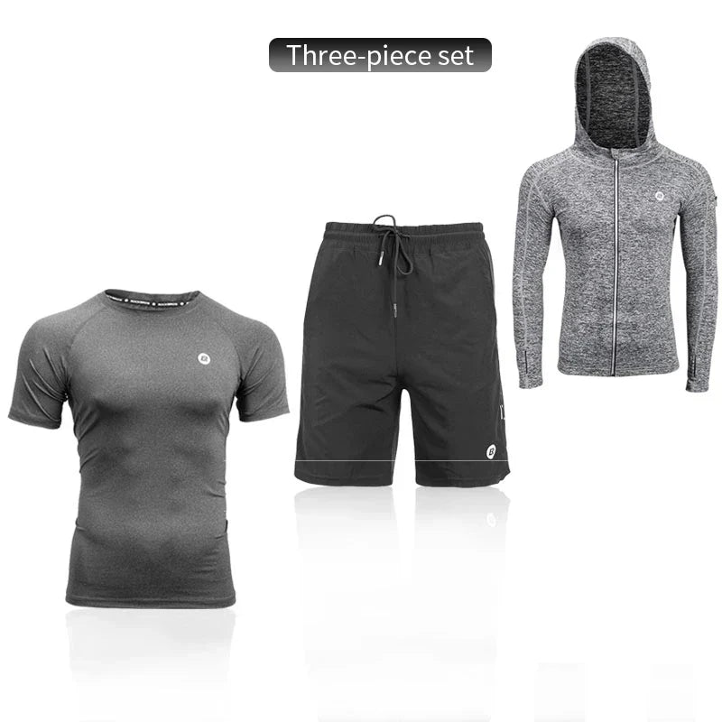 Men's Tracksuit Gym Fitness Running 5 Pcs/Set Quick Dry Sweat-absorb Compression Sport Suit Clothes Jogging Sport Wear
