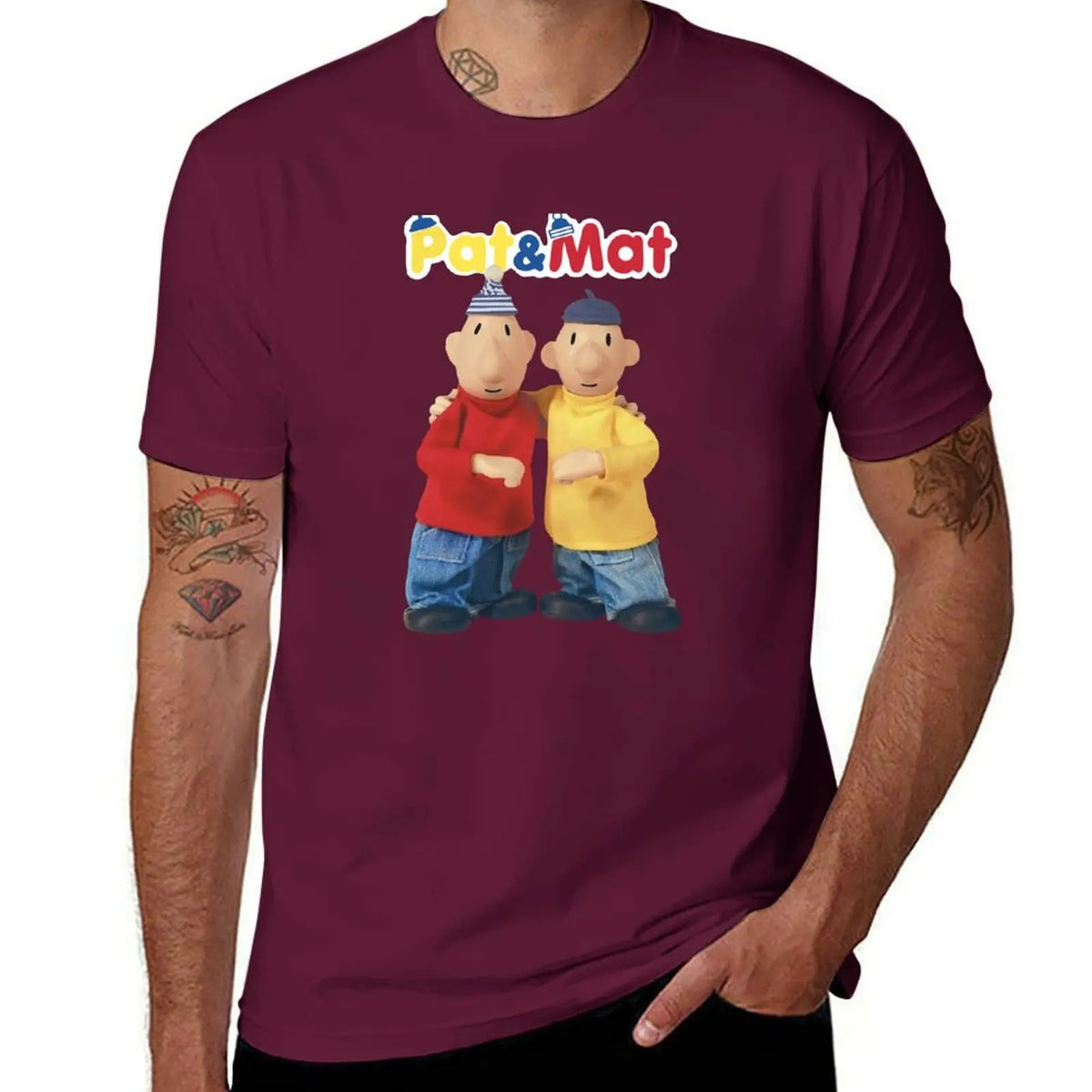 Pat & Mat T-Shirt customs quick drying blacks sports fans mens vintage t shirts