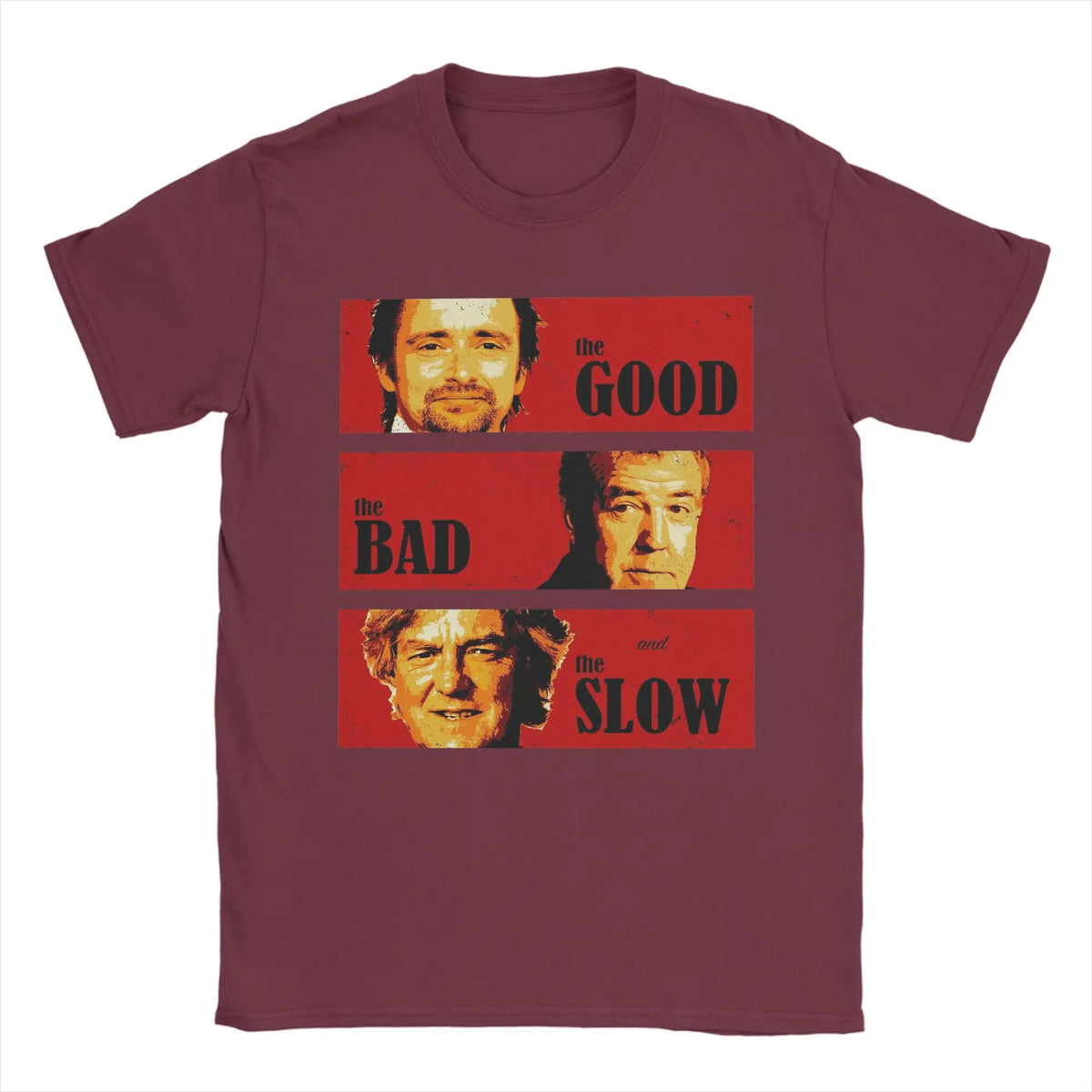 Jeremy Clarkson Hammond May Tribute T-Shirt for Men The Good Bad and Slow Novelty Tee Shirt Short Sleeve T Shirt Gift Idea merch