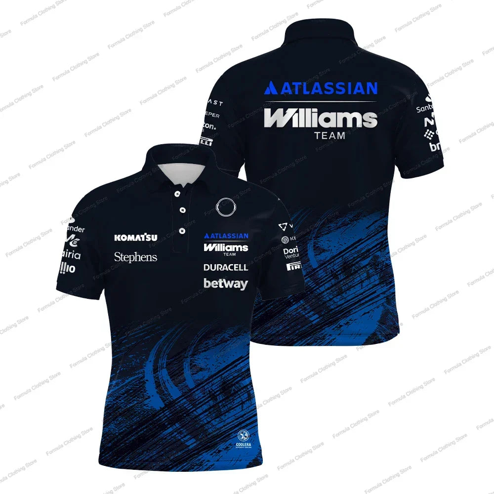 2026 New Williams Racing Polo Shirt Carlos Sainz 55 Alex Albon 23 Outdoor Sports Quick Dry T-shirt Men's Casual Plus Size Polos