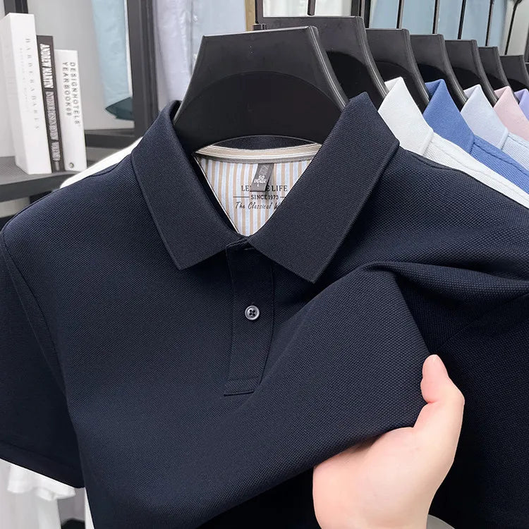 Men's Premium Cotton Polo Shirt Open Hem Design Breathable & Soft Factory Direct Supply  14 Trendy Colors Golf Top
