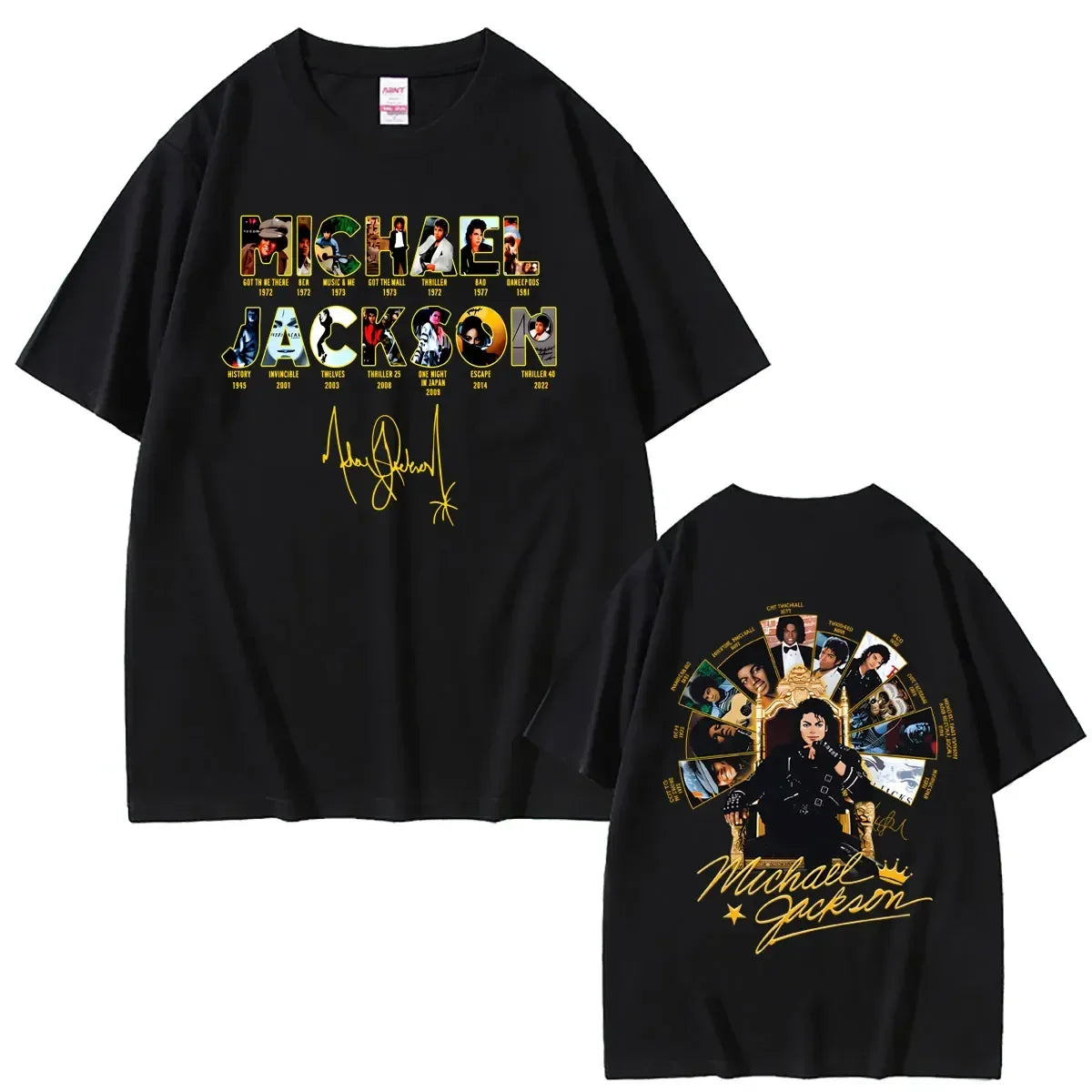 Classic Retro Michael Jackson King of Pop T-shirt Men Women Vintage Gothic Rock T-shirts Men's Hip Hop Punk Oversized T Shirts