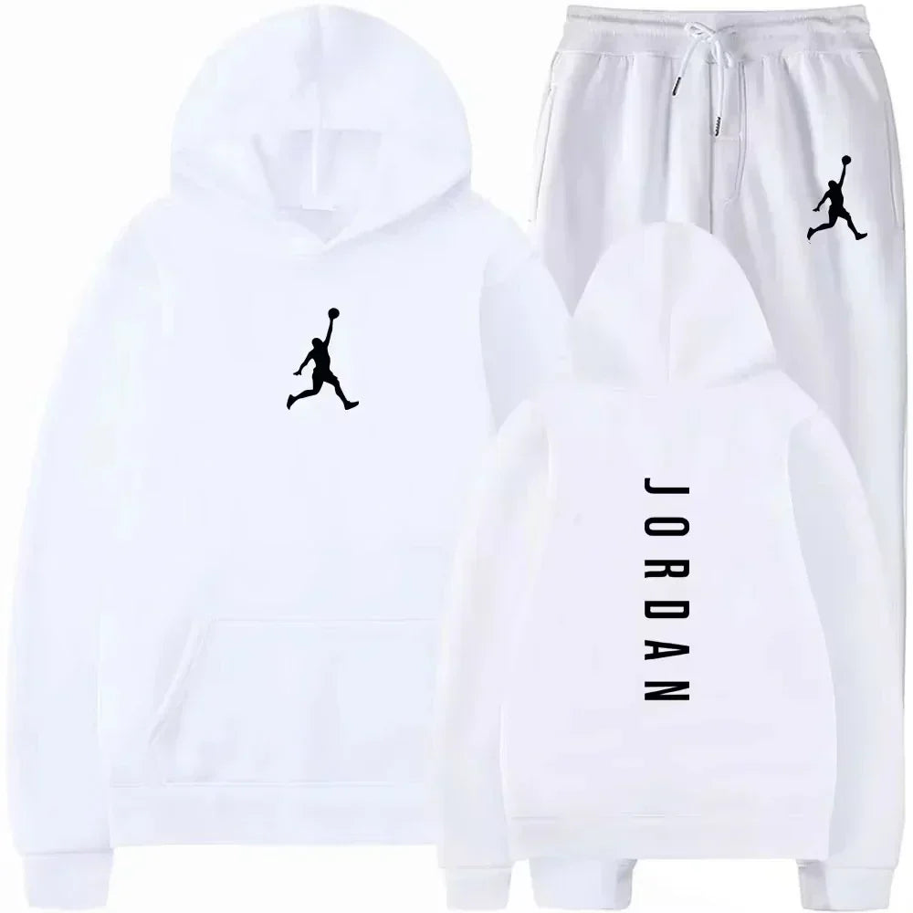 2026 Spring/Summer New Collection Outdoor Fitness Basketball Casual Sportswear Set, Stylish Men's Hooded Sweatshirt + Jogging Pa