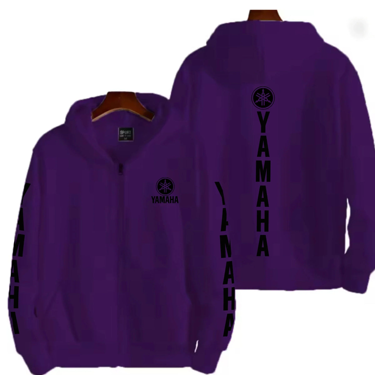 Men's YAMAHA Zipper Hoodie Long Sleeve Motorcycle Racing Printed Hoodie Sportswear Casual Street Couple Jacket with Pocket