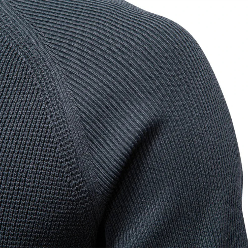 Raglan Sleeve Polo Shirt Men Henley Collar Solid Color Long Sleeve Heavyweight Cotton Business Casual Autumn Winter