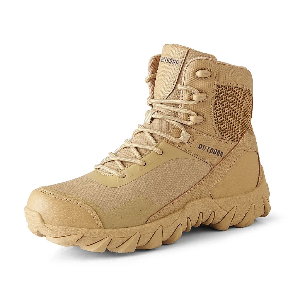 Men Tactical Boots Army Waterproof Work Climbing Hiking Shoes High Quality Outdoor Motorcycle Hunting Safety Unisex Desert Boot