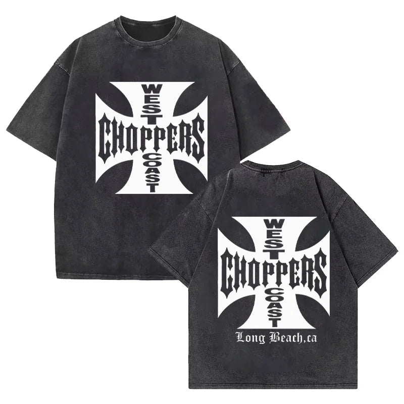 Paul Walker Shirt West Coast Choppers Vintage Washed T shirt Men Women Hip Hop streetwear Oversized short sleeve Cotton T-shirts