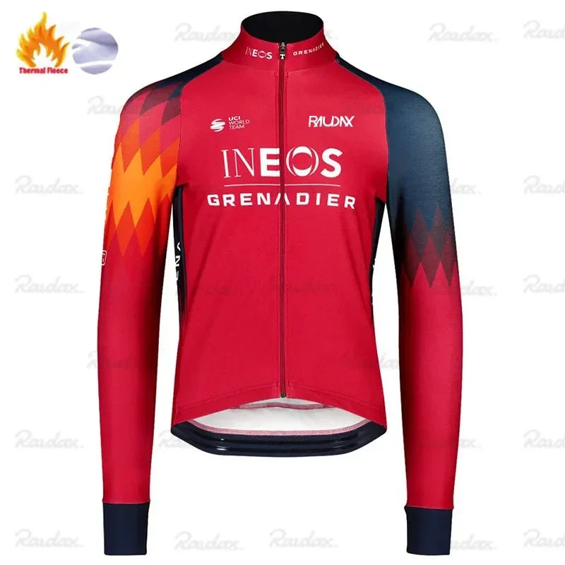 Grenadier Winter Cycling Jackets Long Sleeves Fleece Cycling Clothing MTB Cycling Bib Pants Set Warm Road Bike Sportswear