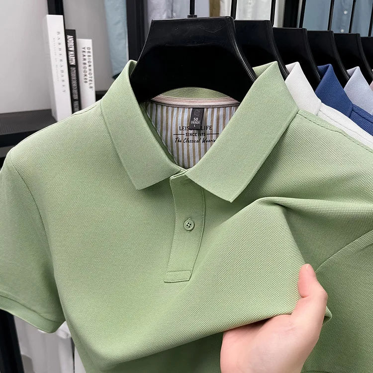 Men's Premium Cotton Polo Shirt Open Hem Design Breathable & Soft Factory Direct Supply  14 Trendy Colors Golf Top