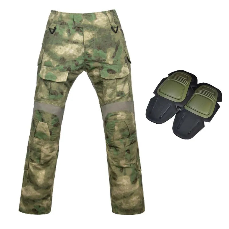 G3 Combat Pants +Pads Elastic Sport Pant Tactical Gear CP Climbing Camo Outdoor Tactic Pants Airsoft Cargo Casual Work Trouser