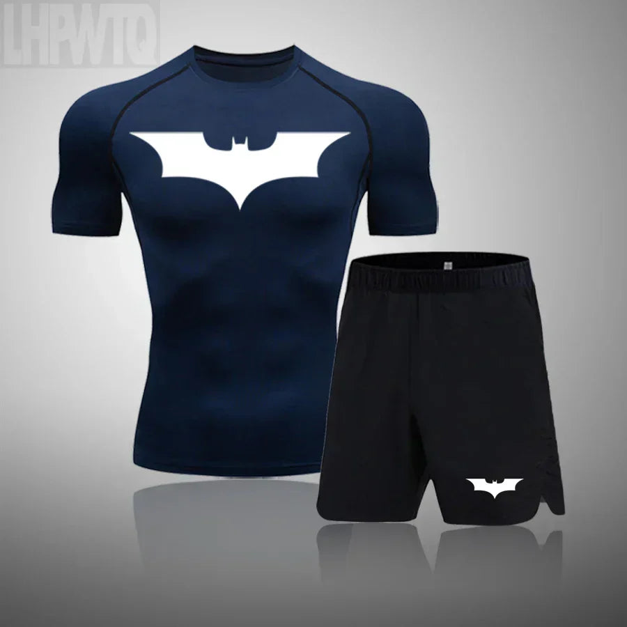2024 Men's Running Fitness Sportswear Athletic T-Shirt Training Gym Clothes Sports Suits Workout Jogging Rashguard Men's Kit