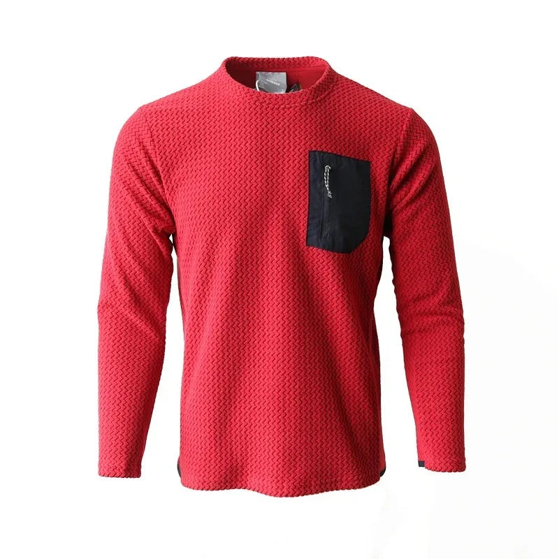 Wave texture outdoor comprehensive training for men and women, warm and quick-drying long-sleeved sweatshirts