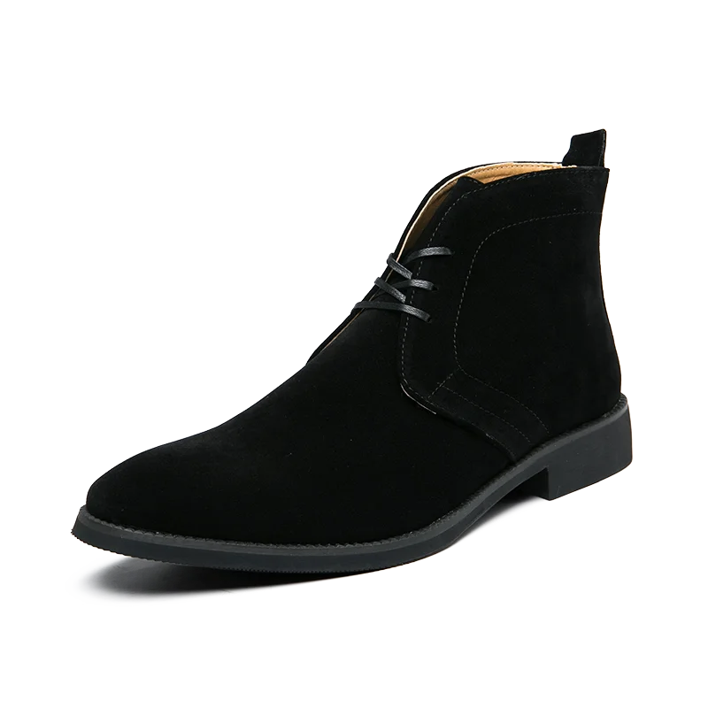 Leather Men Ankle Chelsea Boots Men Work Shoes Pointed Toe Leisure Boots for Male Casual Motorcycle Boots Botas Plus Size 38-48