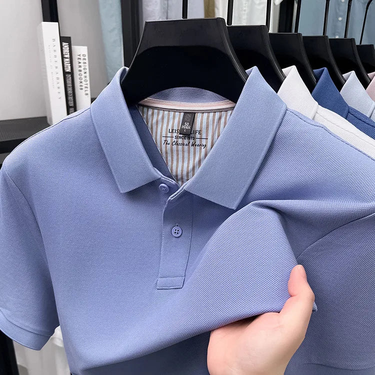 Men's Premium Cotton Polo Shirt Open Hem Design Breathable & Soft Factory Direct Supply  14 Trendy Colors Golf Top