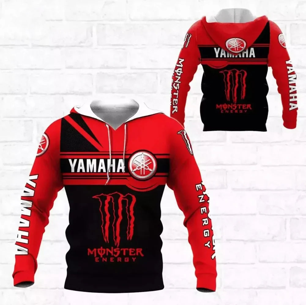 2025 Spring/Summer New 3D Printed Yamaha Motorcycle Off road Hoodie for Extreme Sports Adventure Men's and Women's Hoodies