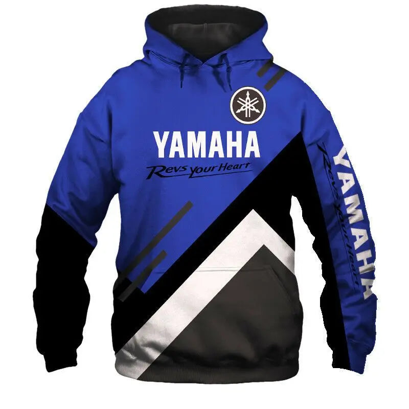 Spring and Autumn Yamaha Racing Team Hoodies Fashion 3D Printing Men's Hoodies Outdoor Sports Clothing Yamaha Motorcycle Hoodies