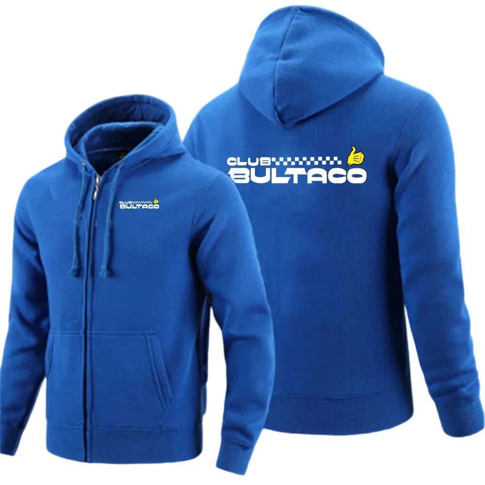 Bultaco Cemoto Motorcycles Logo Print Sweatshirt Hooded Coat 2026 Spring And Autumn Men's Versatile Cardigan Hoodies Jacket