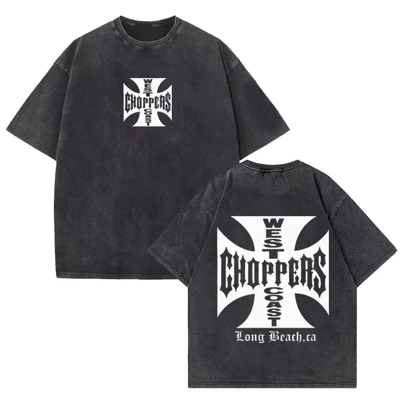 Paul Walker Shirt West Coast Choppers Vintage Washed T shirt Men Women Hip Hop streetwear Oversized short sleeve Cotton T-shirts