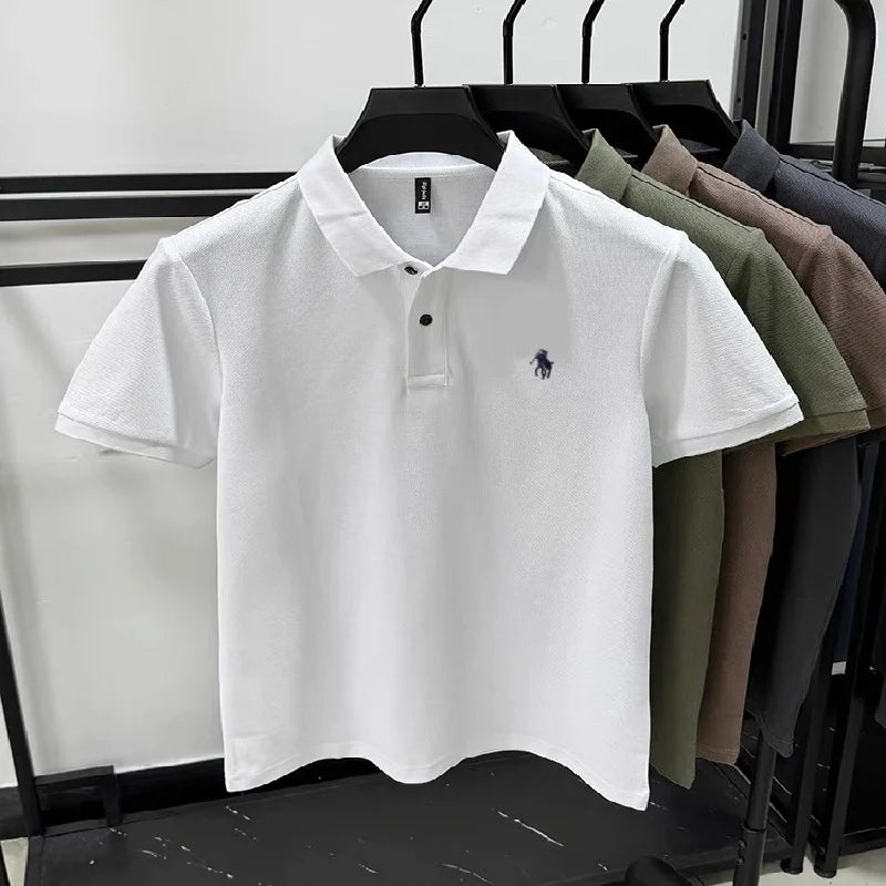 100% pure cotton fashionable personalized men's classic pony embroidered comfortable polo shirt summer new casual short sleeve