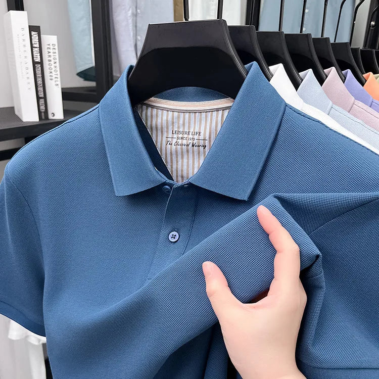 Men's Premium Cotton Polo Shirt Open Hem Design Breathable & Soft Factory Direct Supply  14 Trendy Colors Golf Top