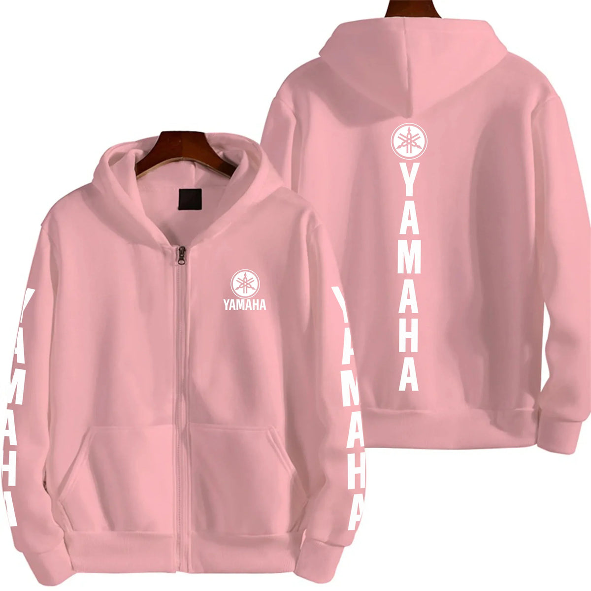 Men's YAMAHA Zipper Hoodie Long Sleeve Motorcycle Racing Printed Hoodie Sportswear Casual Street Couple Jacket with Pocket