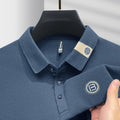 High end letter embroidery brand men's long sleeved polo shirt 2024 Spring and Autumn new comfortable 100% cotton casual T-shirt