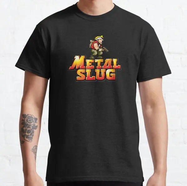 Metal Slug Pixel Fan pixel art arcade game retro gamer video games Men's shirt Cotton Tees Short Sleeve T Shirt Printed Clothing